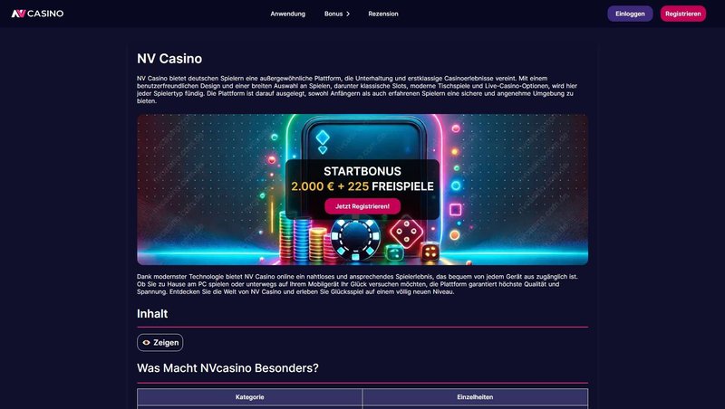 Nv casino bonus à France